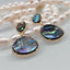 Korean Water Drop Shaped Inlaid Abalone Shell Earrings Gold Plated Shell Ear Jewelry