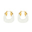 Vintage U-Shape Stainless Steel and Acrylic Hoop Earrings for Women