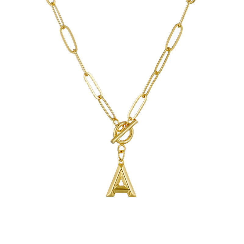 18K Gold Geometric Brass Pendant Necklace for Women