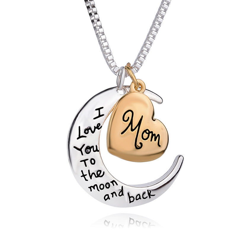 Love Pendant I Love You Mom Sweater Chain Necklace