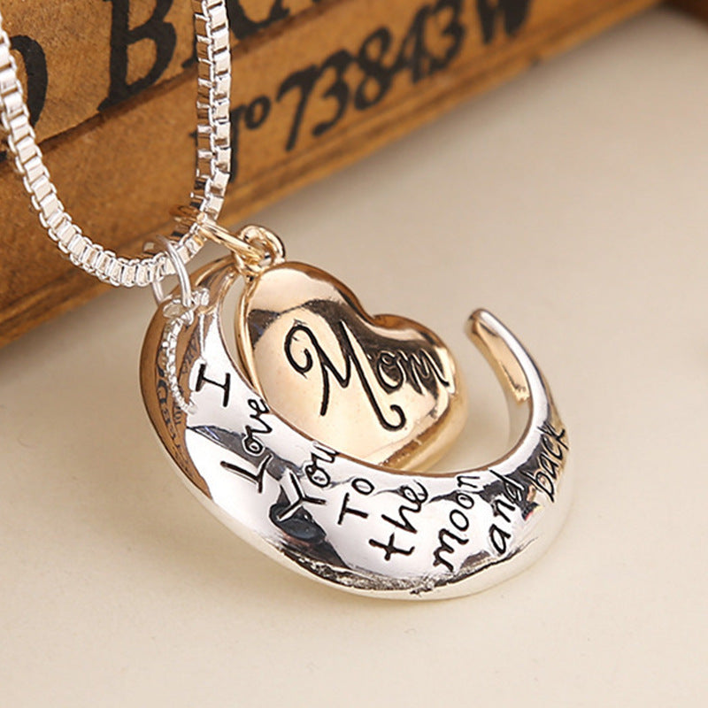 Love Pendant I Love You Mom Sweater Chain Necklace