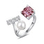 Luxurious Geometric Sterling Silver Zircon Adjustable Ring