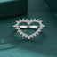 Luxurious Heart Shape Sterling Silver Zircon Inlay Rhodium Plated Ring