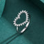 Luxurious Heart Shape Sterling Silver Zircon Inlay Rhodium Plated Ring