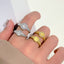 Luxurious 14K Gold Plated Silver Rings - Modern Statement Couple Rings