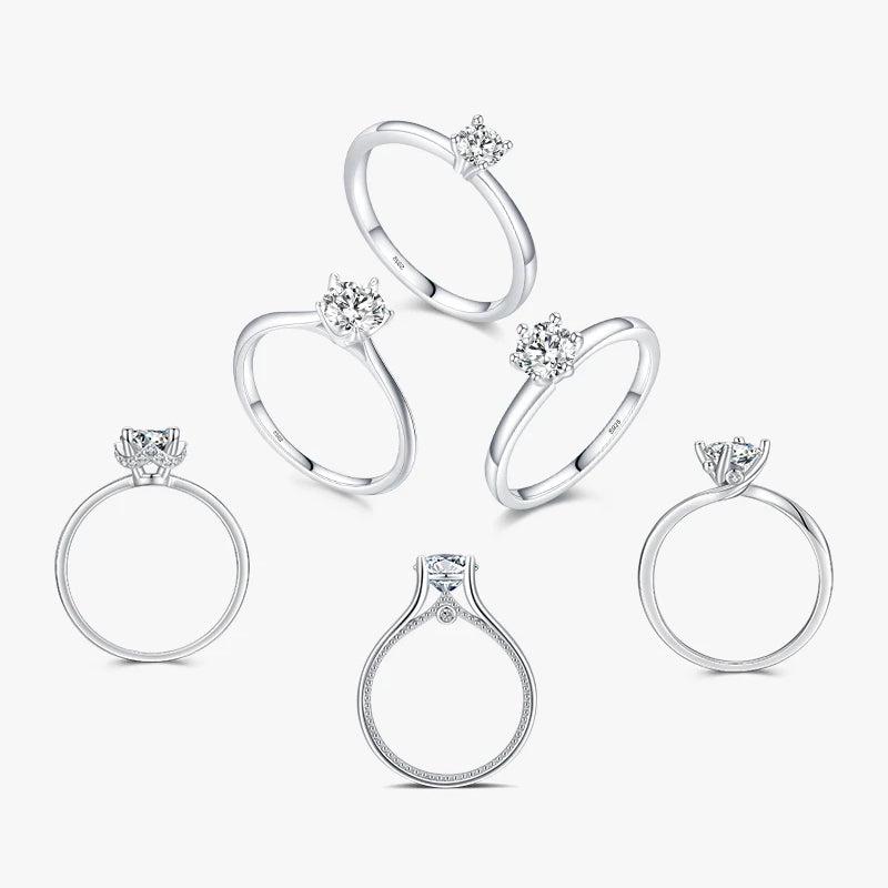 Luxurious Sterling Silver Zircon Inlay Rhodium Plated Ring for Women