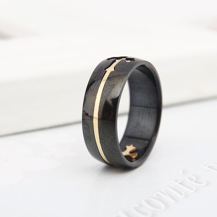 Mens Geometric Plating Titanium Steel Rings TP190418118090