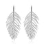 Metal Hollow Geometric Leaf Statement Earrings