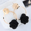 Metal Simple And Sweet Fabric Small Flower Personality Celebrity Style Female Earrings