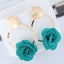 Metal Simple And Sweet Fabric Small Flower Personality Celebrity Style Female Earrings