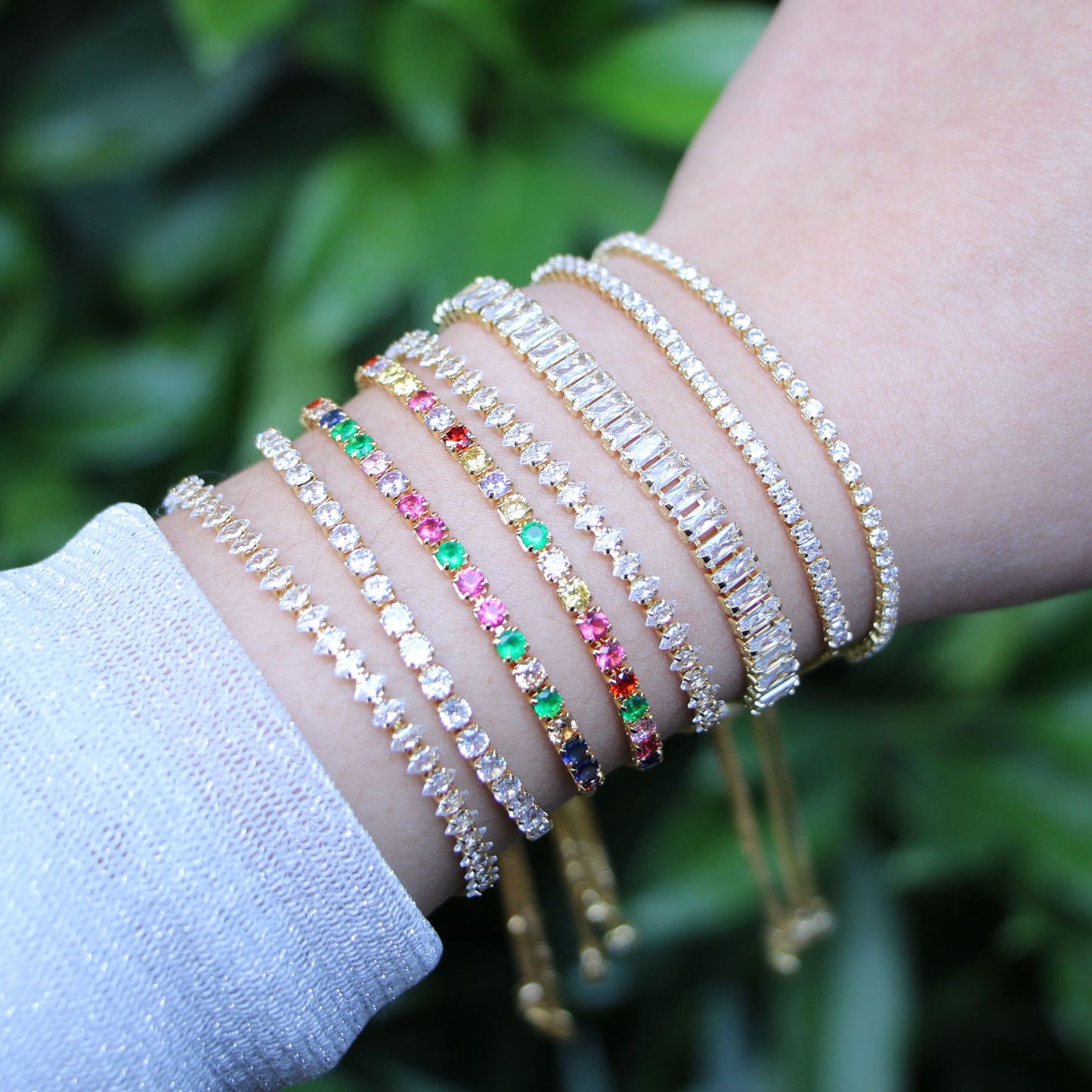Micro-inlaid Color Zircon Adjustable Chain Bracelet