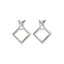 Minimal Geometric Hollow Rhinestone Stud Earrings NHDP147176