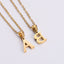 Minimalist Stainless Steel Electroplated 18k Gold Letter Pendant 18 Inch Necklace