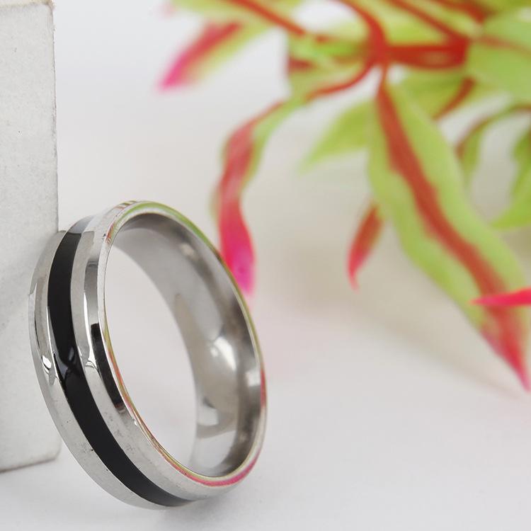 Mirror Finish Double Beveled Titanium Steel Ring