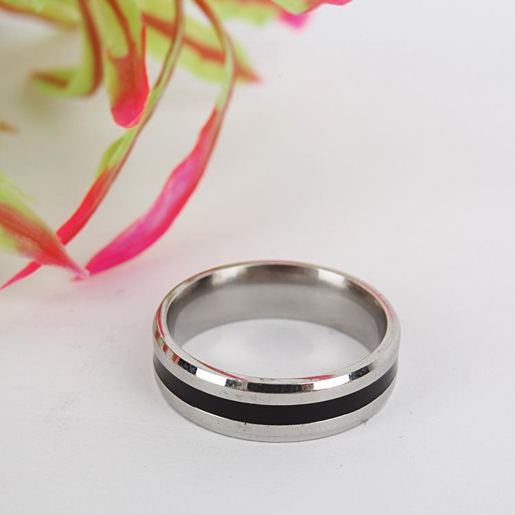 Mirror Finish Double Beveled Titanium Steel Ring