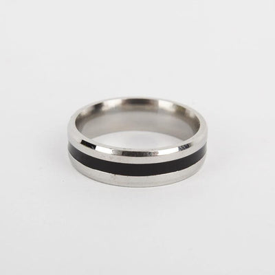 Mirror Double Beveled Titanium Steel Ring NHTP143472