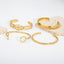 Modern Geometric Heart Snake Gold Plated Stainless Steel Bangle