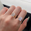 Modern Geometric Sterling Silver Zircon Ring