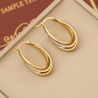 Modern Geometric Stainless Steel Plated Earrings