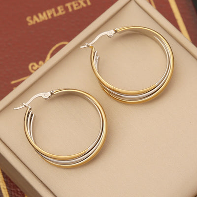 Modern Geometric Stainless Steel Plated Earrings