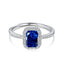 Modern Square Sterling Silver Zircon Inlay Open Ring