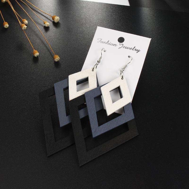 Multi-layer Square Resin Earrings NHGO131131