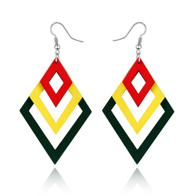 Multi-layer Square Resin Earrings NHGO131131