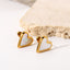 Natural Stone Heart Earrings with White Shell, Green Malachite, and Black Shell in Stainless Steel