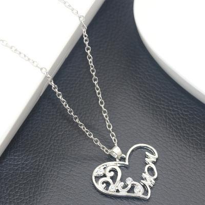 Necklace Simple Heart-shaped Diamond English Alphabet Mom Mom Necklace Clavicle Chain Mother's Day Gift