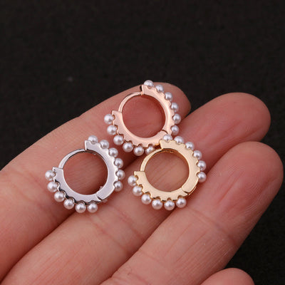 New  Fashion Inlaid Pearl  Creative Simple Earrings