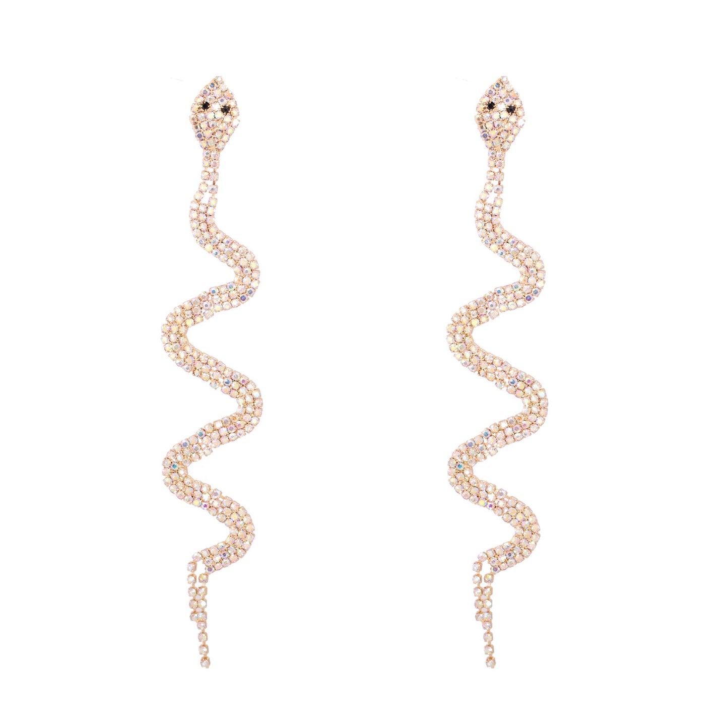 New  Inlaid  Diamond Snake Earrings