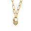 New  Micro-inlaid Zircon Lock-shaped Titanium Steel Pendant Necklace For Women