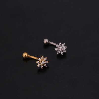 New  Stainless Steel Zircon Eyebrow Nails Creative Earrings Wholesale