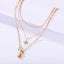 New Alloy Creative Multi-layer Eight-pointed Star Lock Pendant Necklace