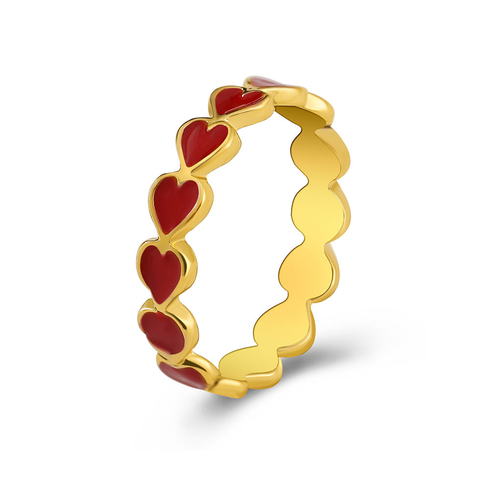 Creative Candy Color Heart Ring - Simple Alloy Love Design