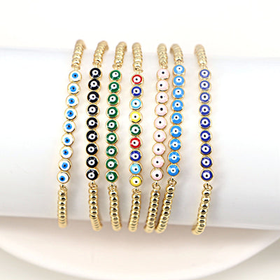 Bohemian Rainbow Eye Adjustable Copper Bracelet