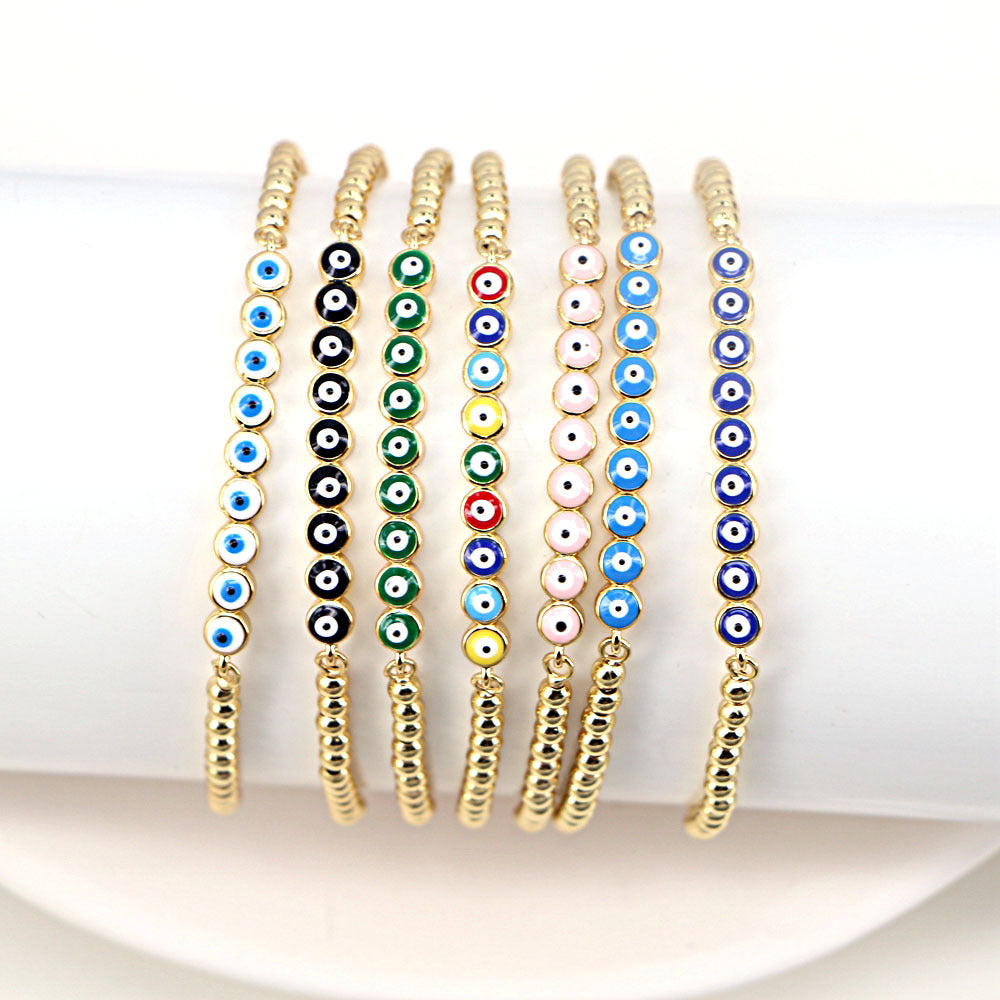 Bohemian Rainbow Eye Adjustable Copper Bracelet