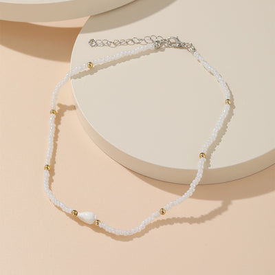 New Bohemian White Miyuki Beads Shell Necklace