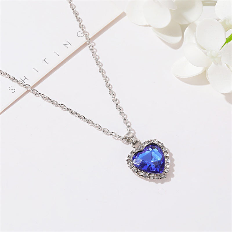 New Classic Titanic Crystal Gem Love Necklace