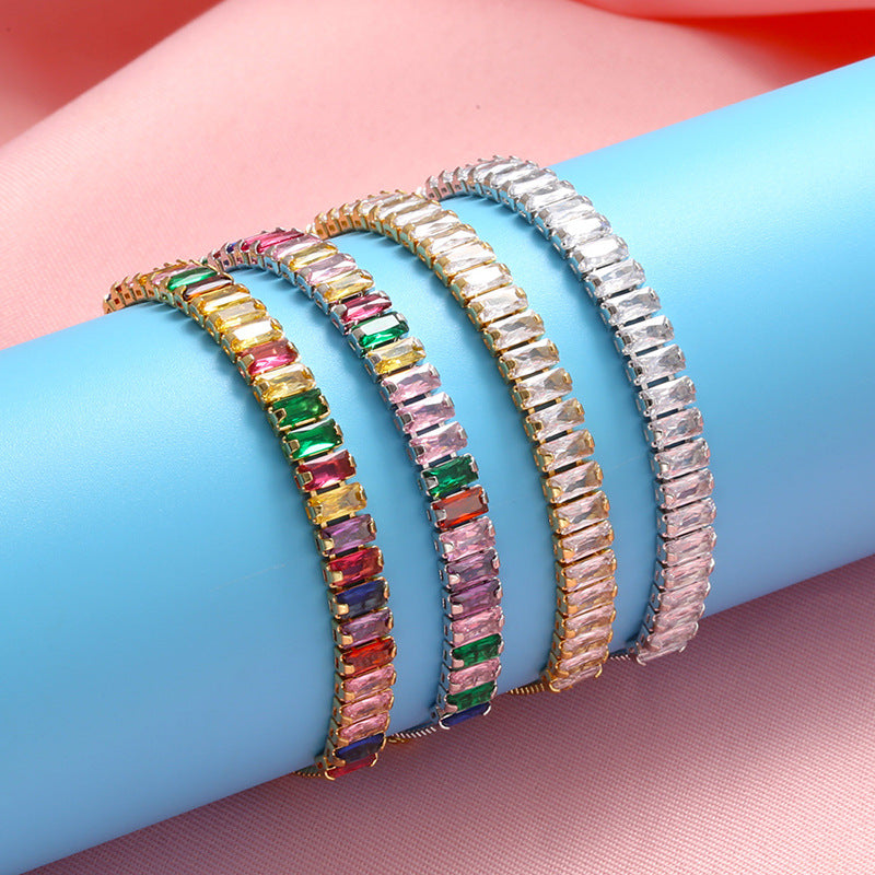 Adjustable T Square Zircon Bracelet Jewelry Accessories