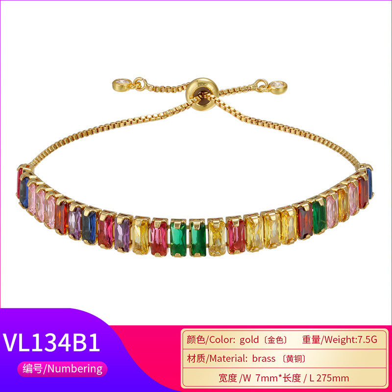 Adjustable T Square Zircon Bracelet Jewelry Accessories