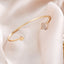 Creative Retro Diamond Heart Bracelet - Minimalist Open Cuff Double Heart Bangle