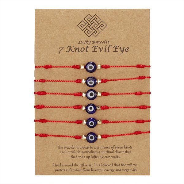 New Evil Eye Bracelet 6 Pack Blue Eye Bracelet Fashion Braided Adjustable Bracelet