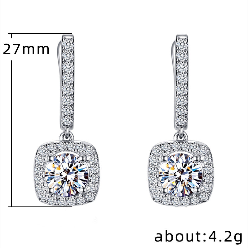 Exquisite Micro-inlaid Zircon Hoop Earrings - European and American Style Copper Ear Accessories