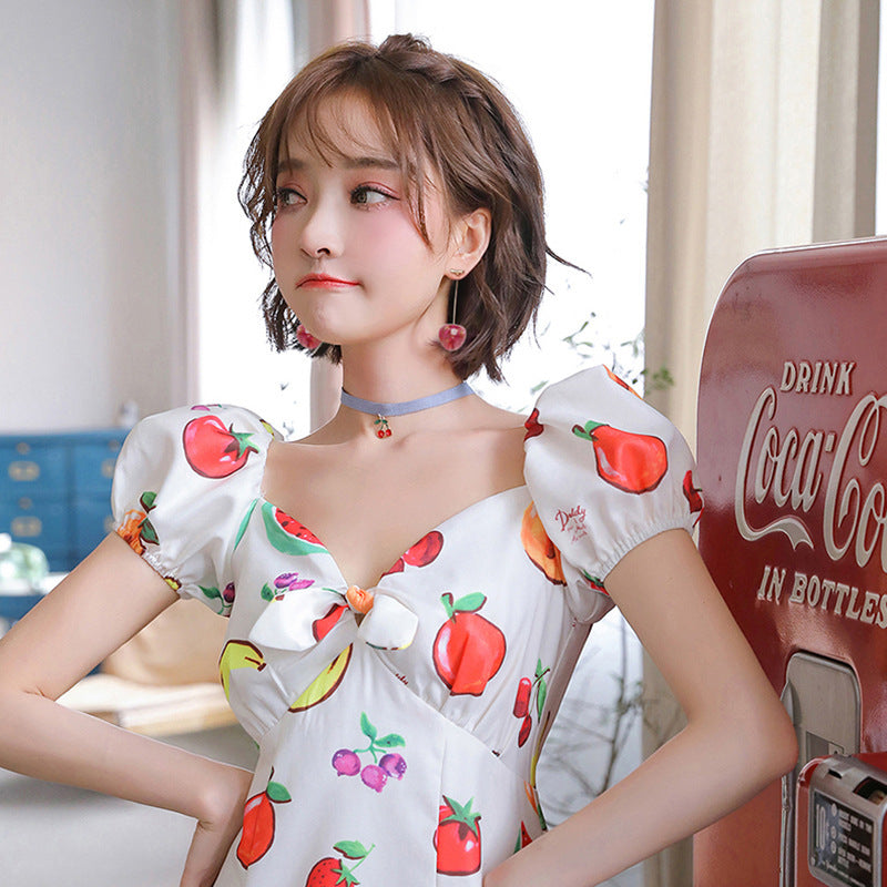 New Fashion Cute Girl Cherries Gentle Pink Dried Flowers Cherry Earrings