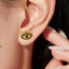 Black Diamond Eye 18K Gold Stainless Steel Earrings