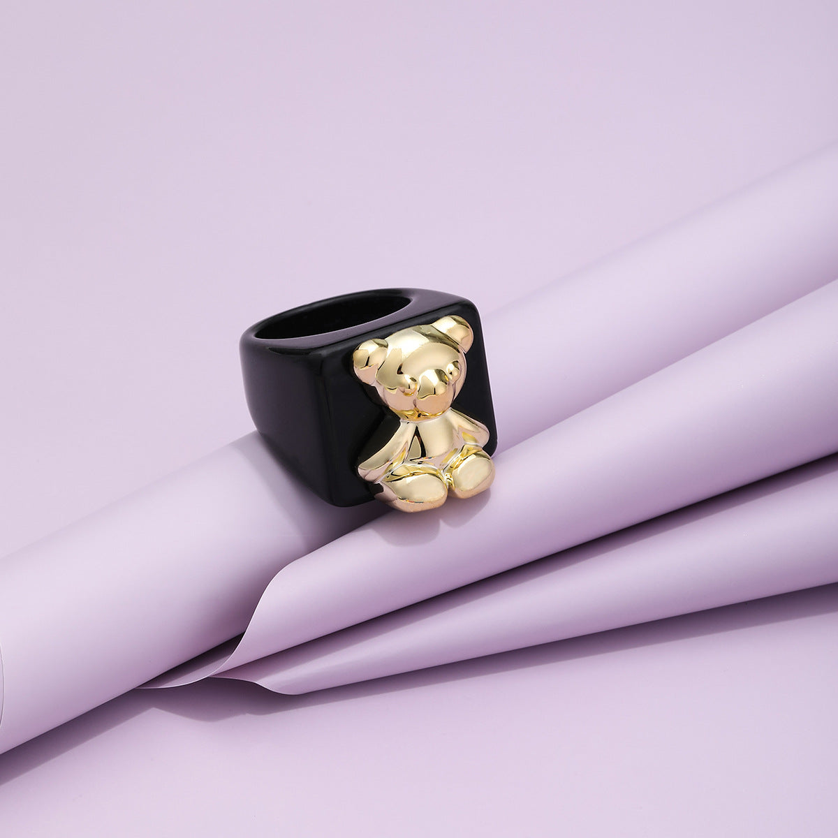 New Fashion Cute Cartoon Bear Ring - Multicolor Minimalist Jewelry for Women