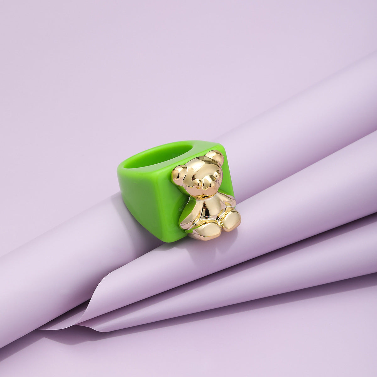 New Fashion Cute Cartoon Bear Ring - Multicolor Minimalist Jewelry for Women