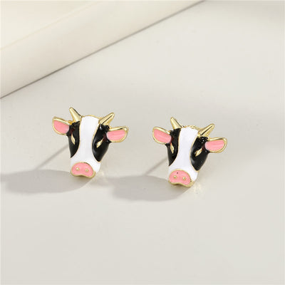 New Fashion Cartoon Cow Resin Earrings