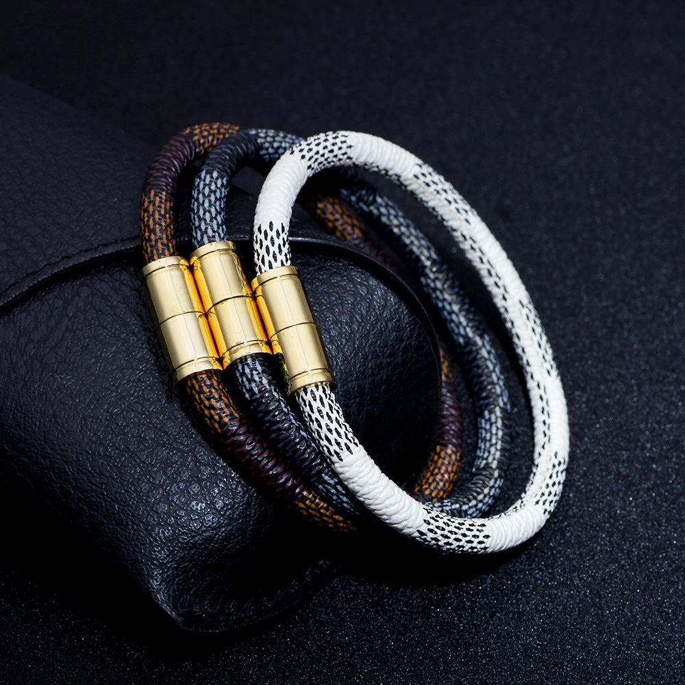 New Fashion Cowhide Striped Bracelet Wholesale